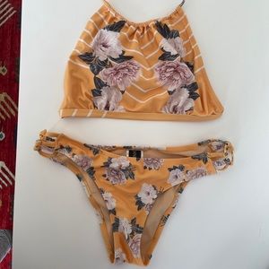 Mink Pink Floral Bikini. Top size SM, bottom XS